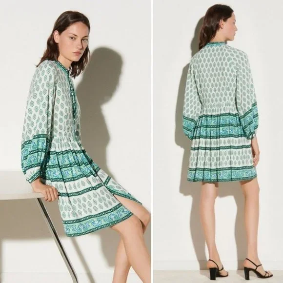 NWT! Sandro Naima gathered woven mini dress Size 8